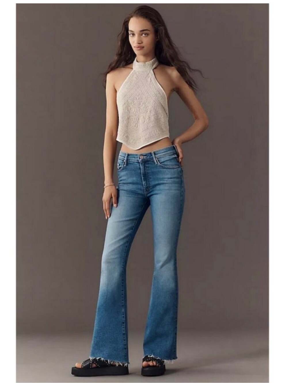 Mother 31 The Weekender Fray Bootcut Jeans in Read Between the Lines